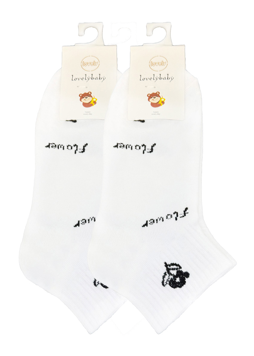 جوراب بچگانه سفید طرح Flower سن 8 تا 12 سال